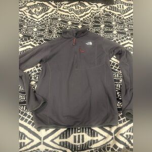 The North Face Summit Series Black Fleece Pullover with Red Zip Accents
